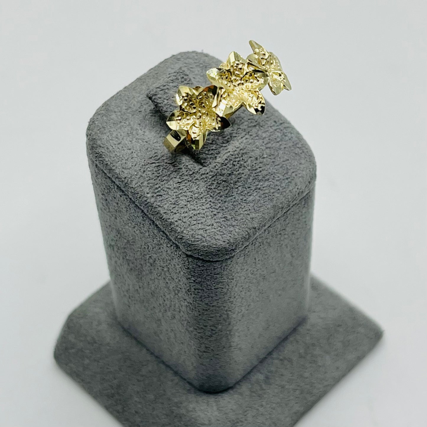 10k Gold Multi- Hibiscus 2 Ring