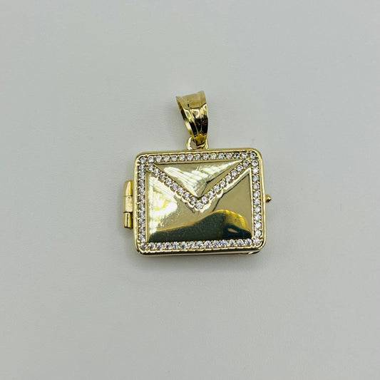10k Gold Mail Locket Picture Charm