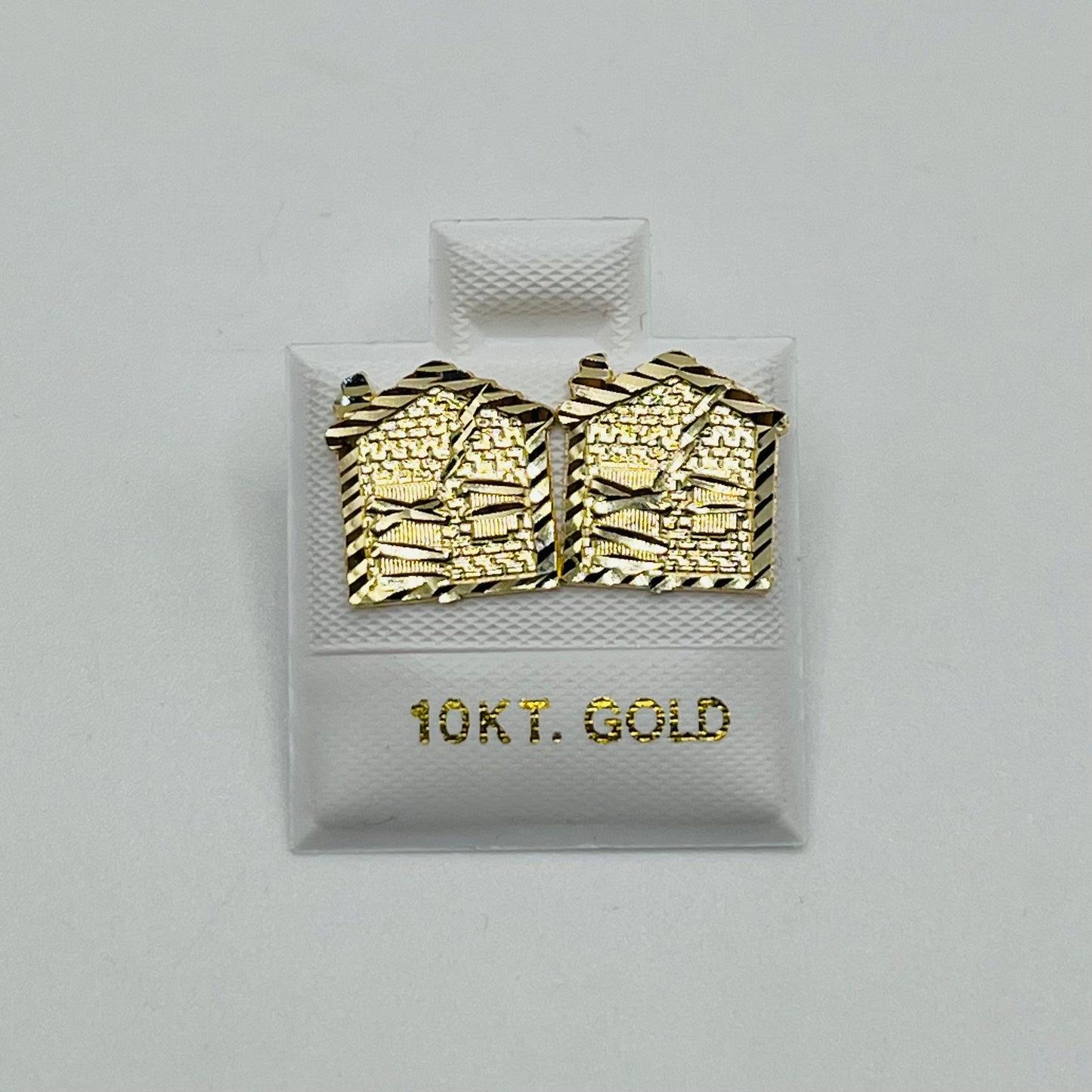 10k Gold Mini Trap House Earrings
