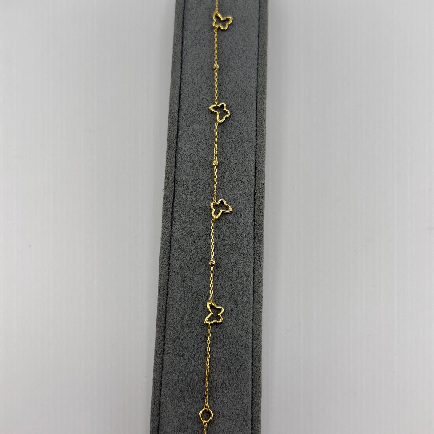 10k Gold Designer Bracelet - Dainty Open Butterfly