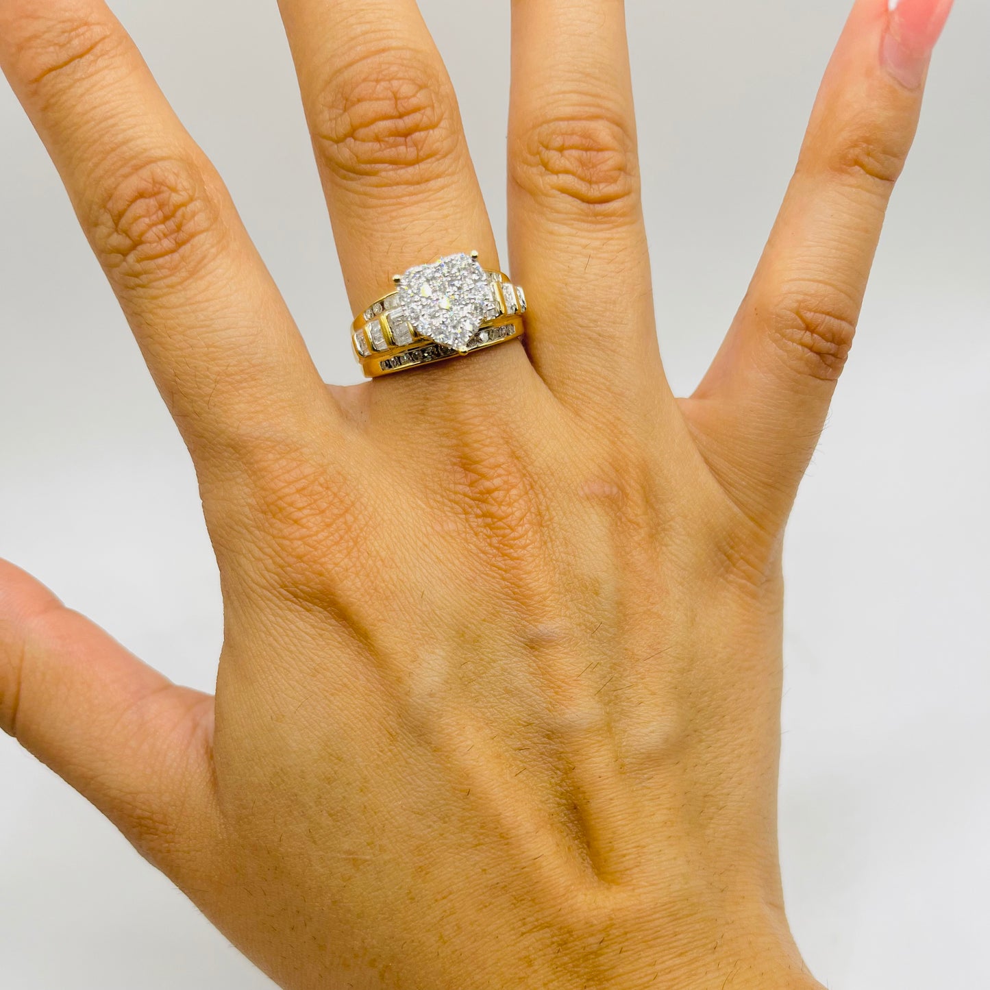 10k Gold Natural Diamond Large Aimee Ring