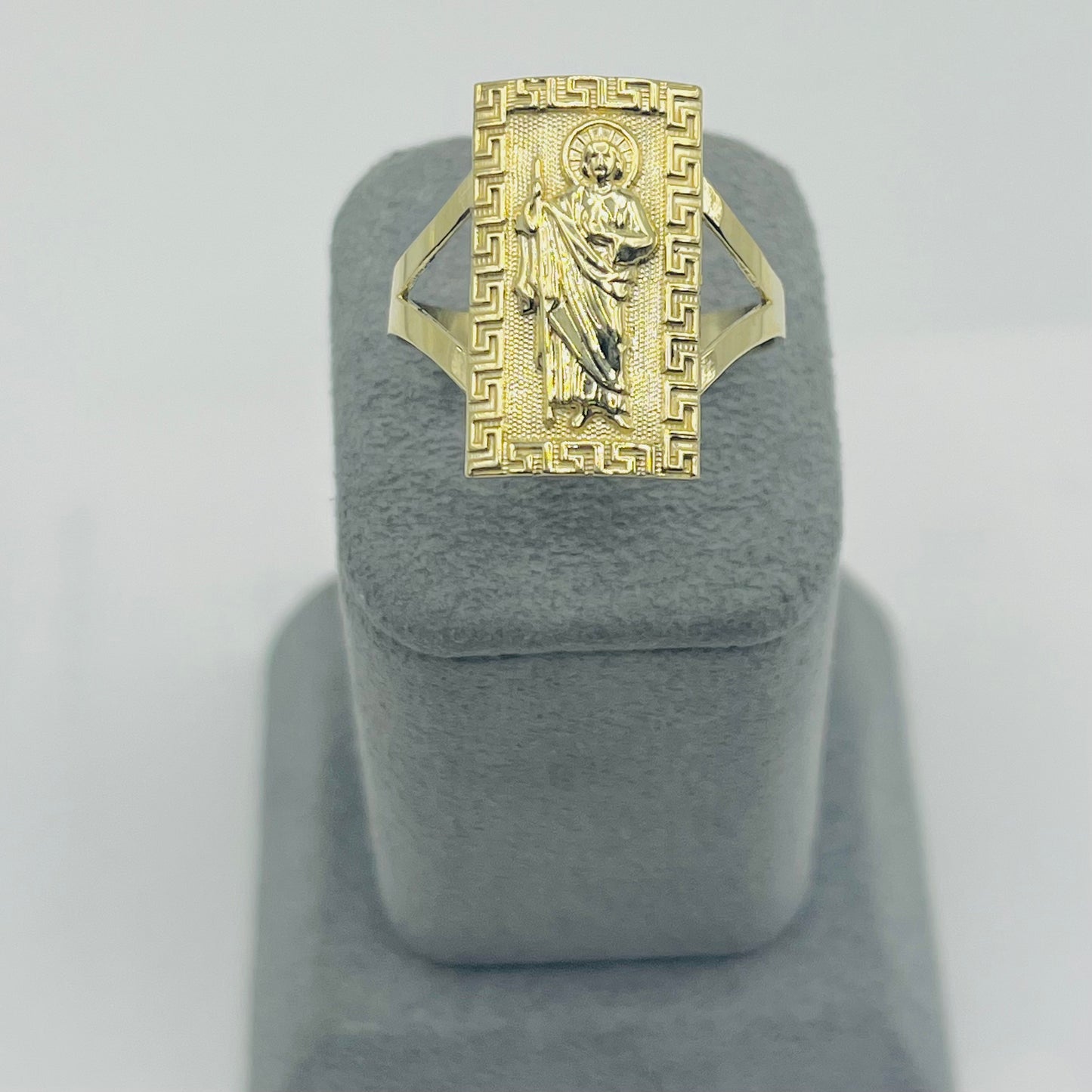 10k Gold San Judas Greek Border Ring