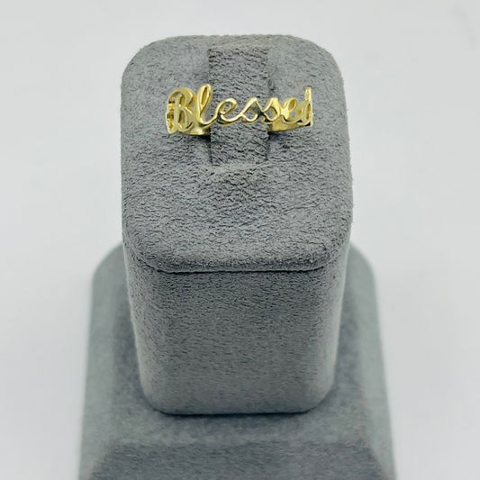 10k Gold Blessed Dainty Ring