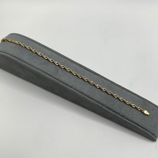 14k Gold 3mm Hollow Rope Bracelet