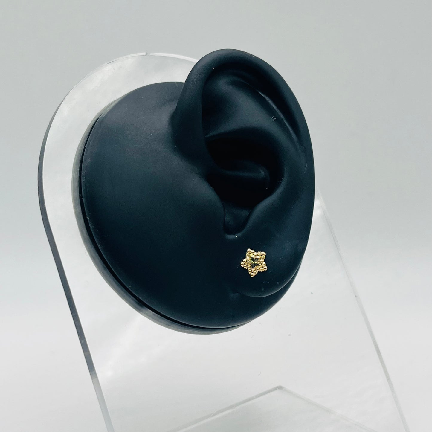 14k Gold Fancy Star Baby Earrings