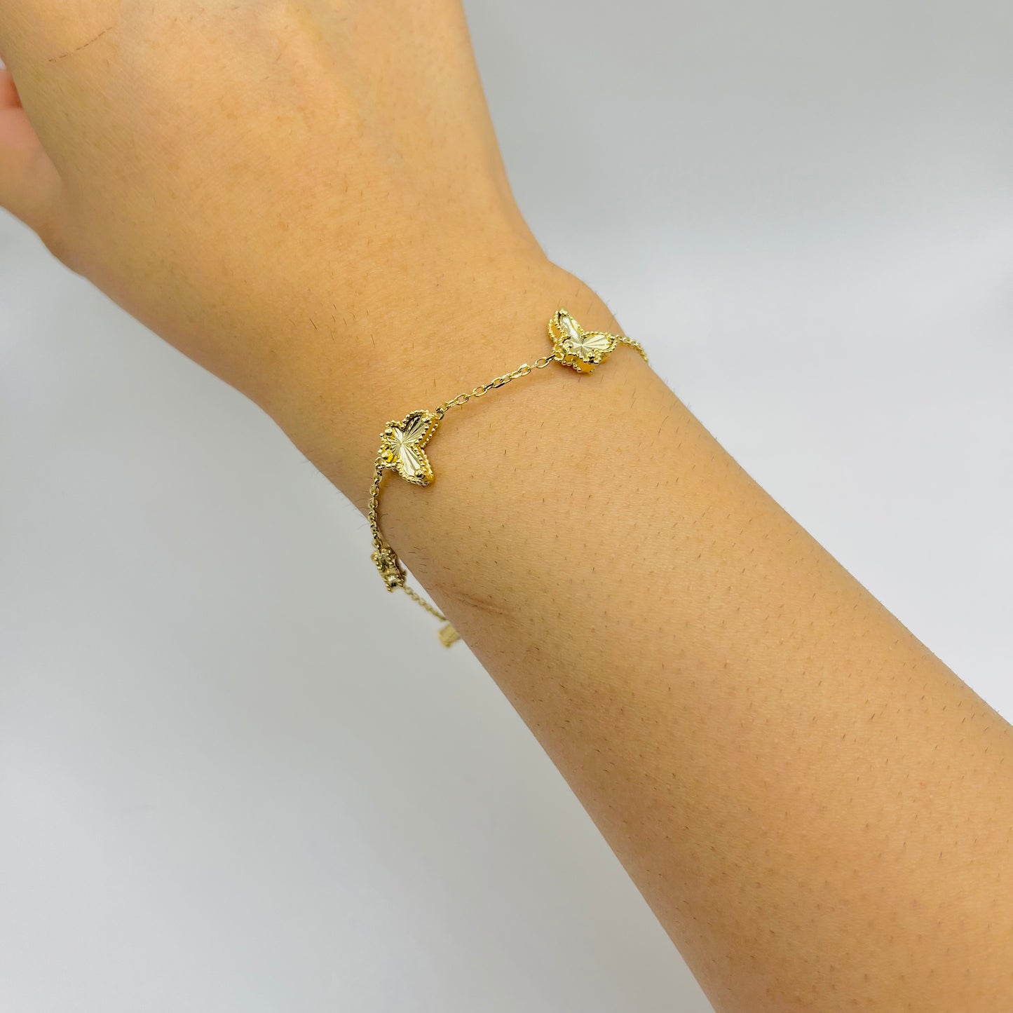 14k Gold Fancy Butterfly Bracelet