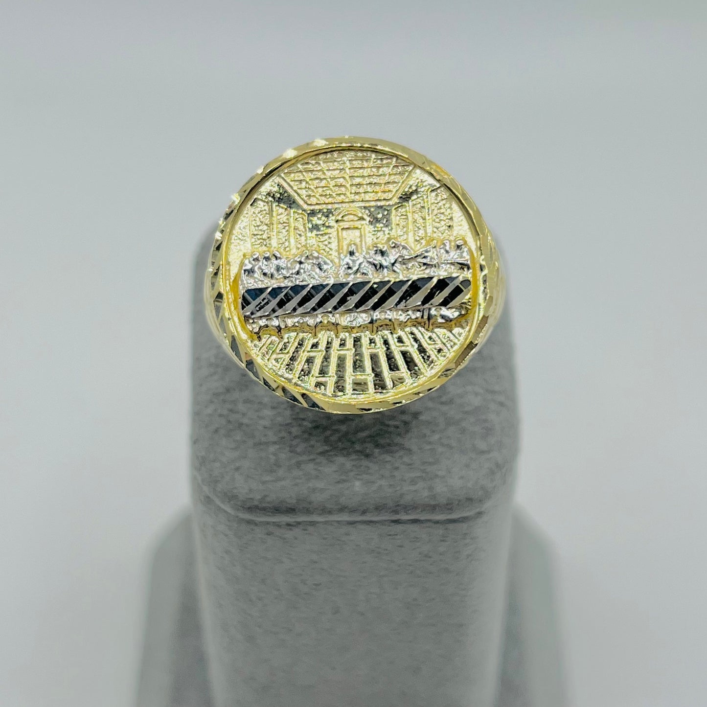 10k Gold Round Last Supper Nugget Band Ring