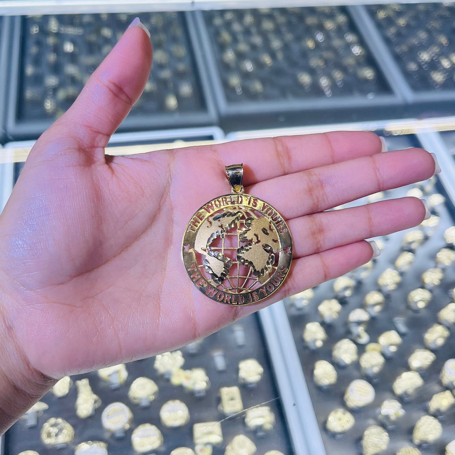 10K Gold World is Yours Charm (XL)