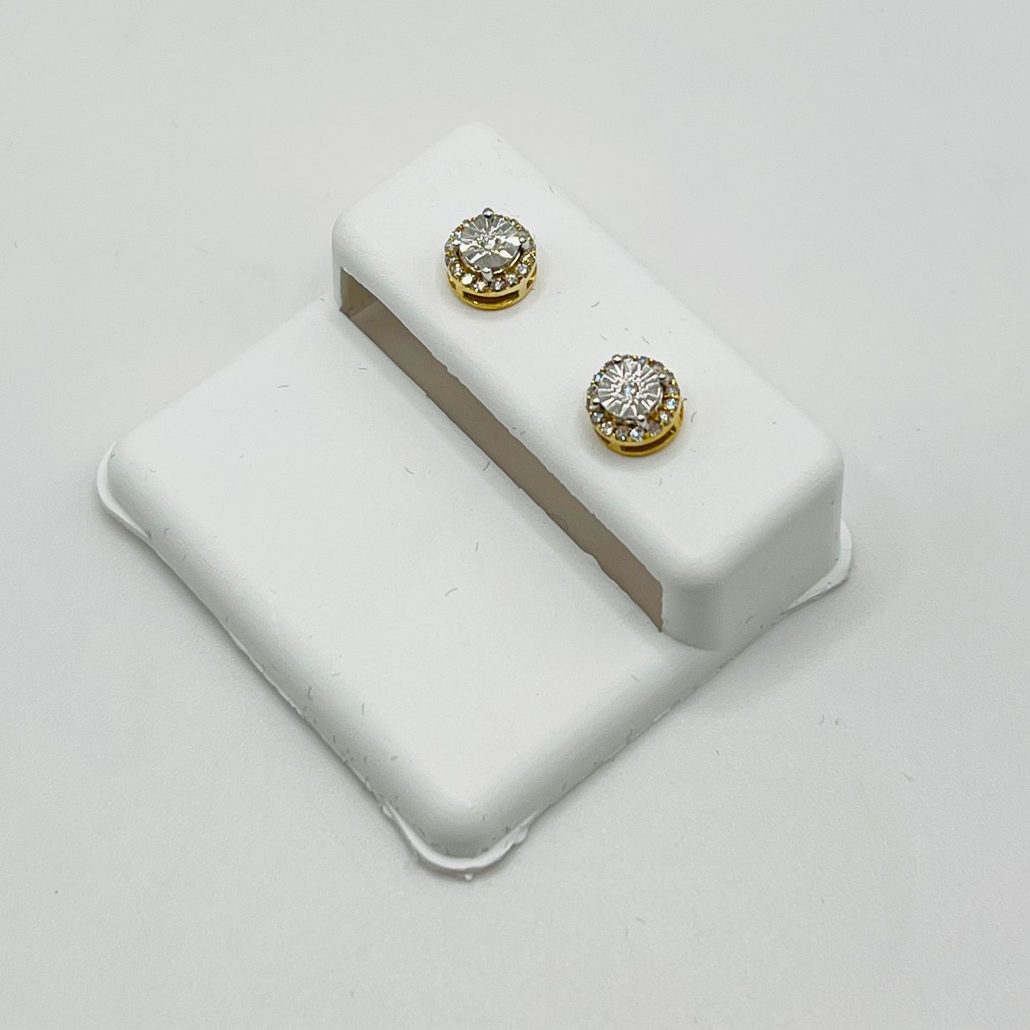 10K Gold Diamond Fusion Round Earrings
