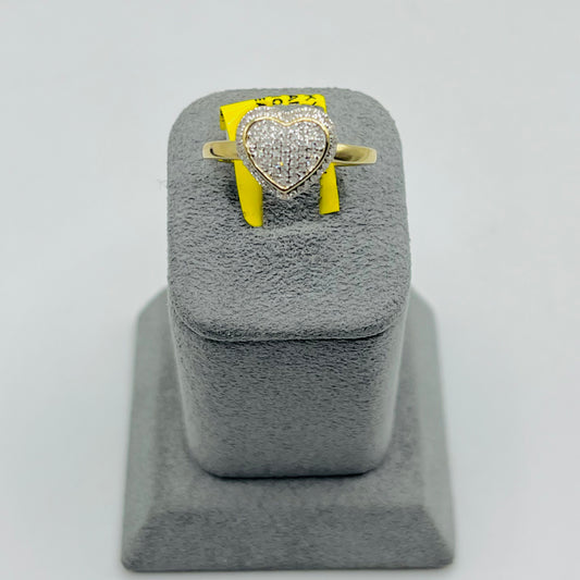 10k Gold Natural Diamond Couture Heart Ring