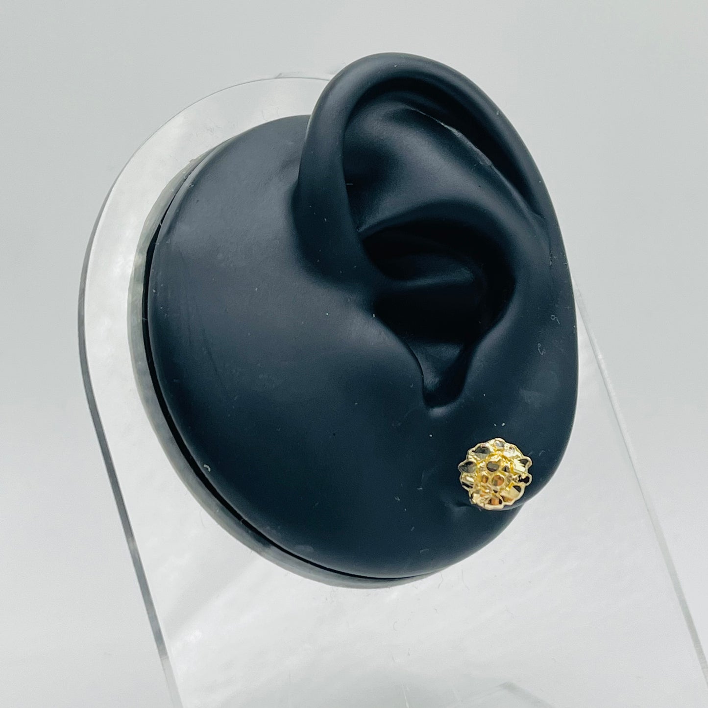 14K Round Nugget Earrings (small)