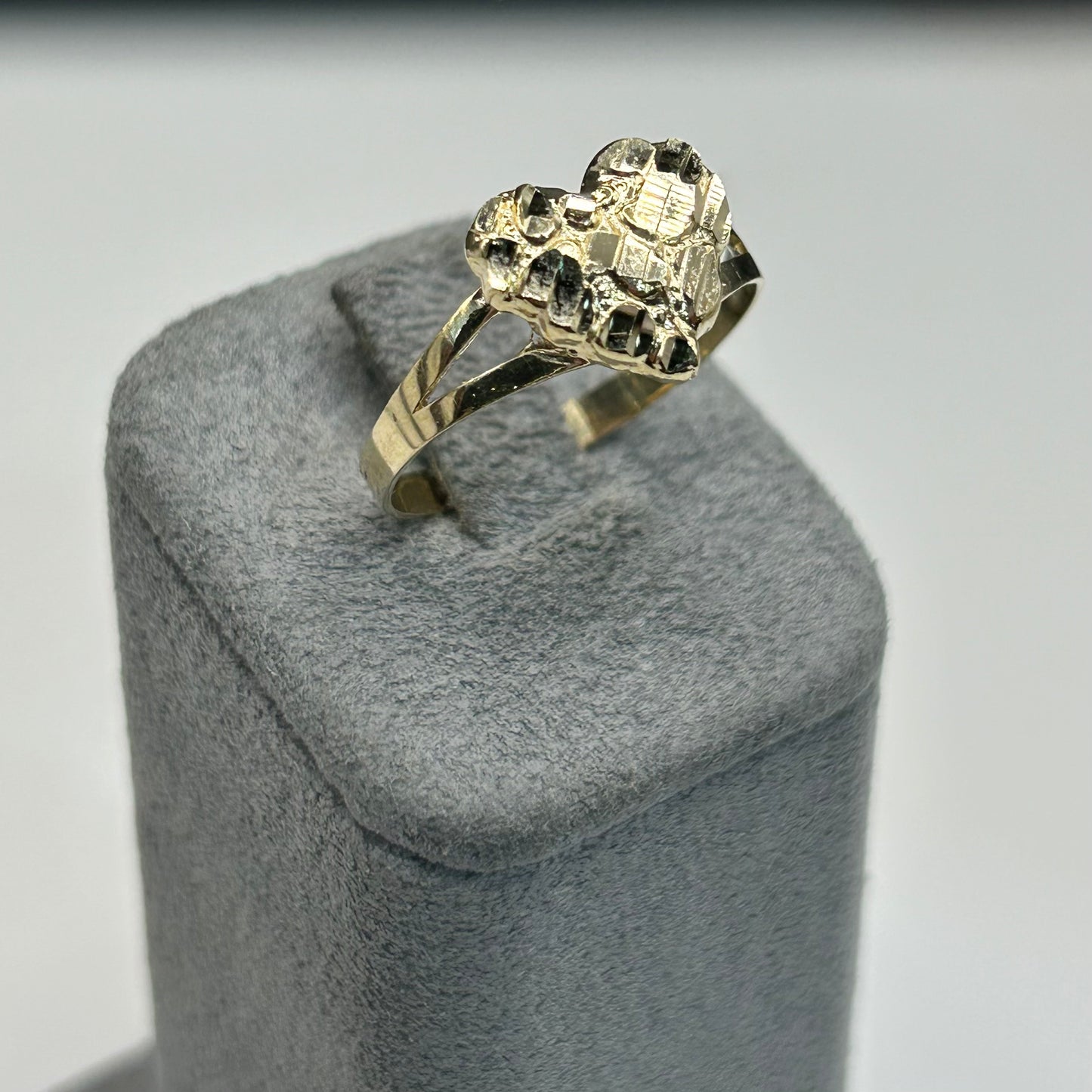10K Gold Heart Nugget Ring (11-12mm)