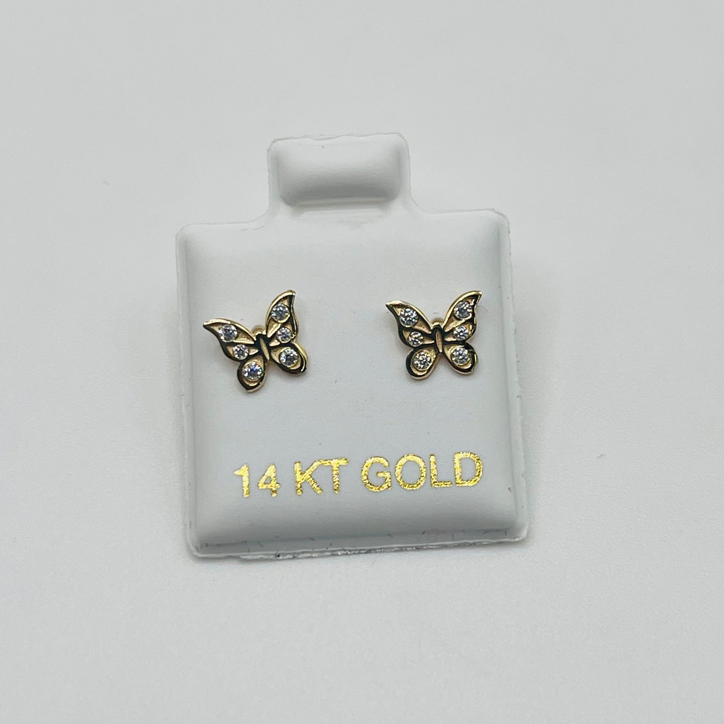 14k Gold Mariposa CZ Baby earrings
