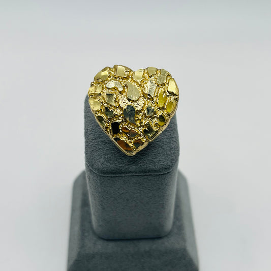 10k Gold XL Heart Nugget Ring