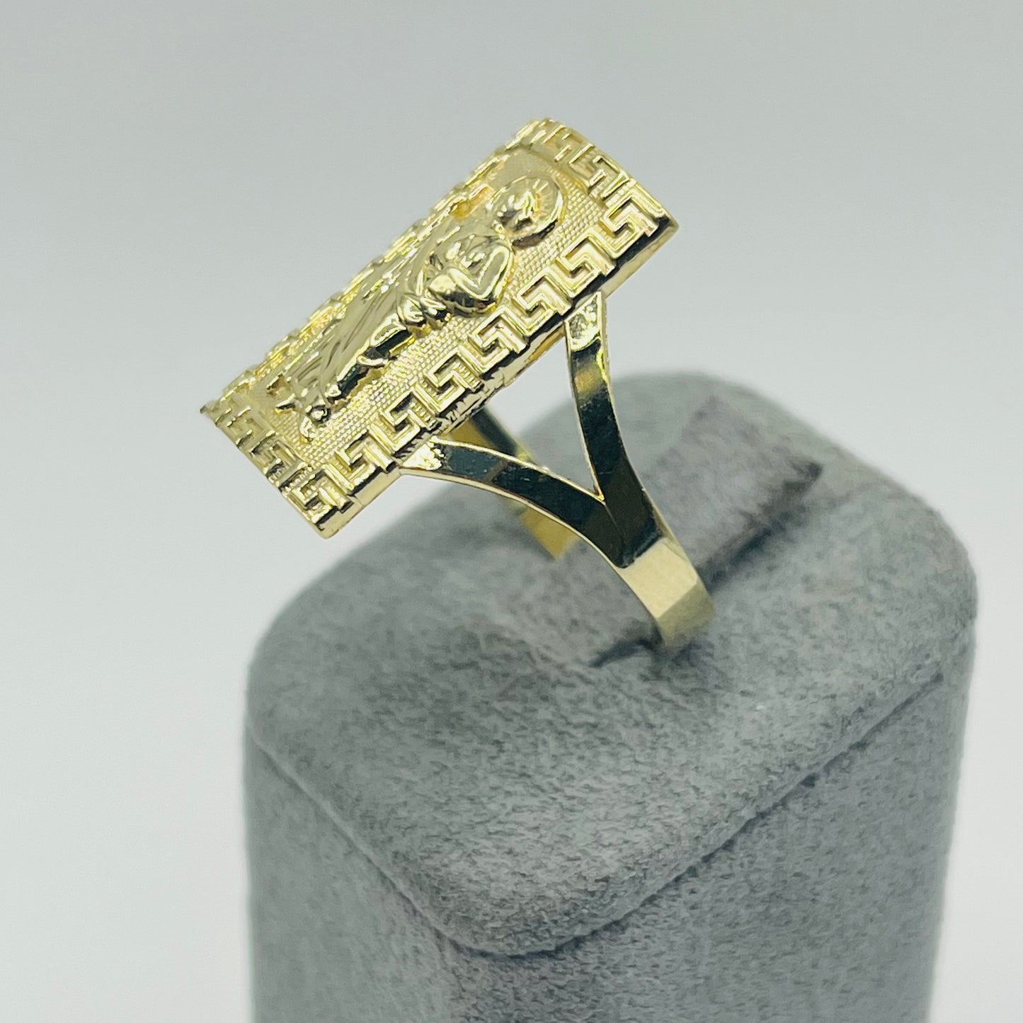 10k Gold San Judas Greek Border Ring