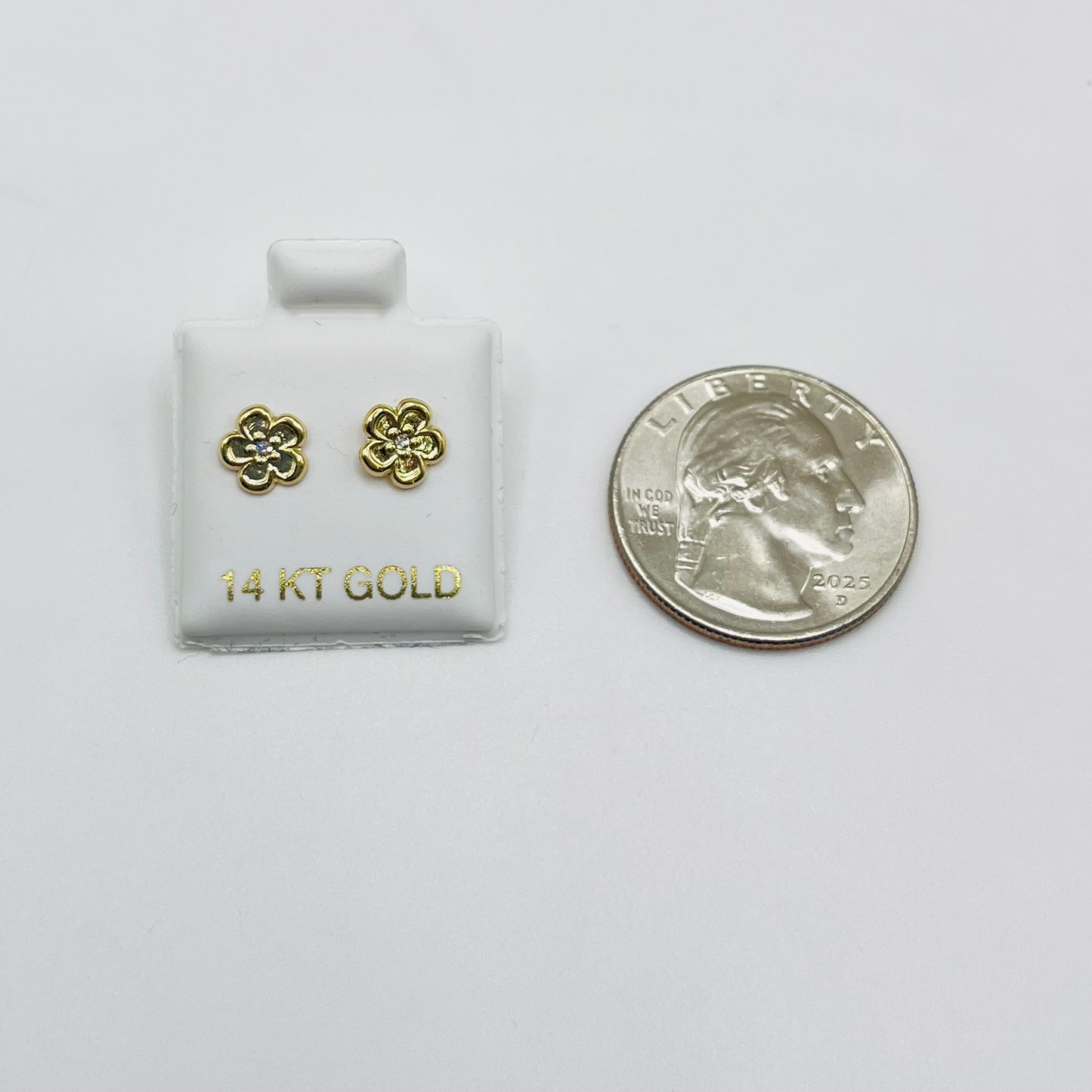 14k Gold Flower Baby earrings