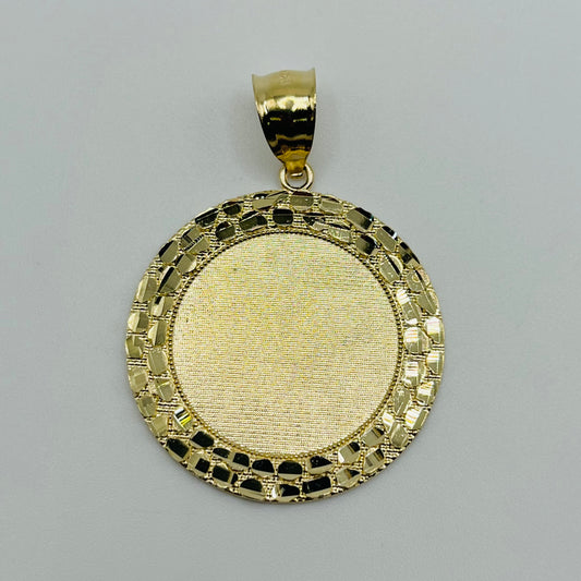 14k Gold Nugget Picture Pendant (31mm)