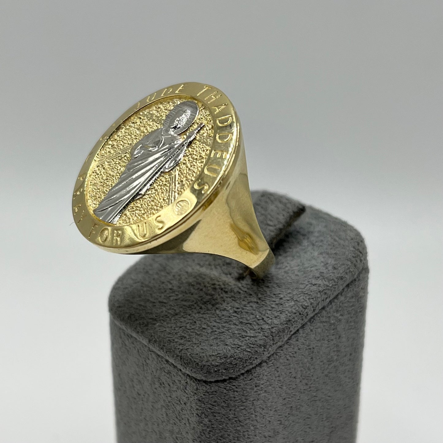 10k Gold Two- Tone St. Jude Signet Ring