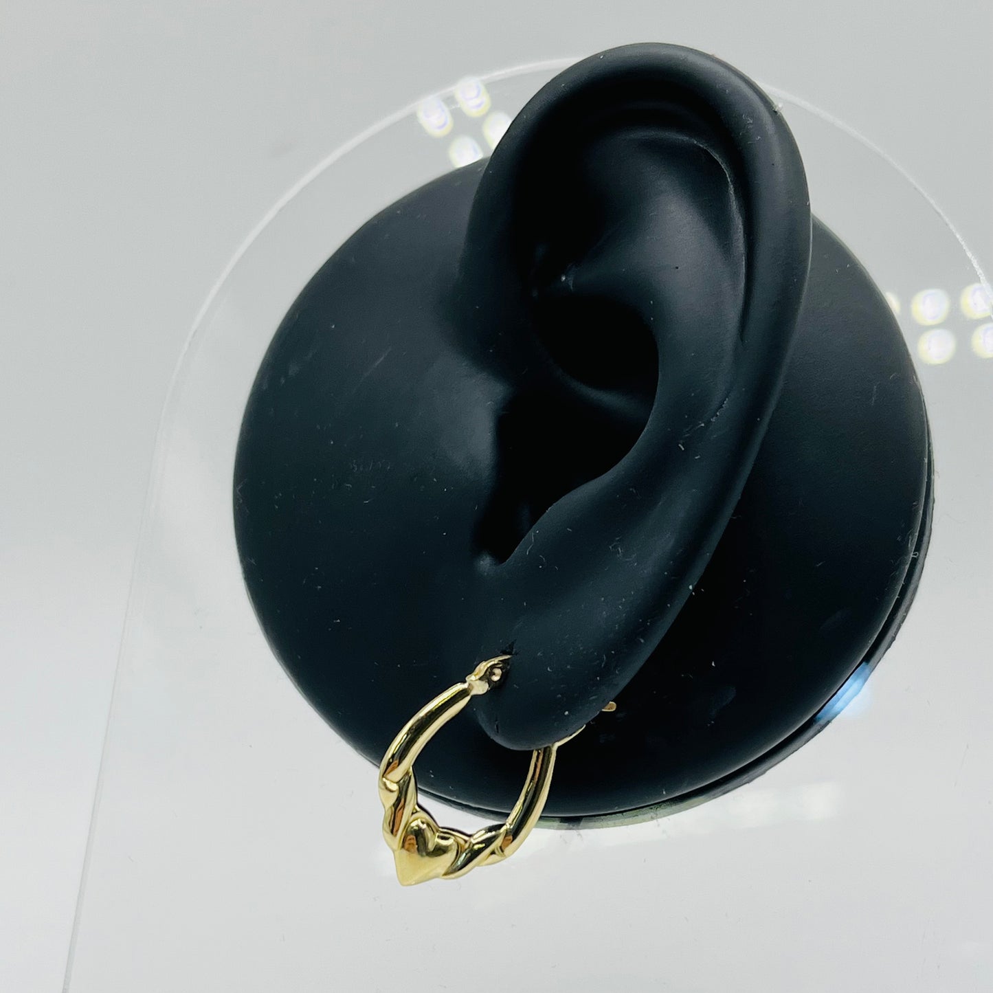 14k Gold Devine Heart Hoops
