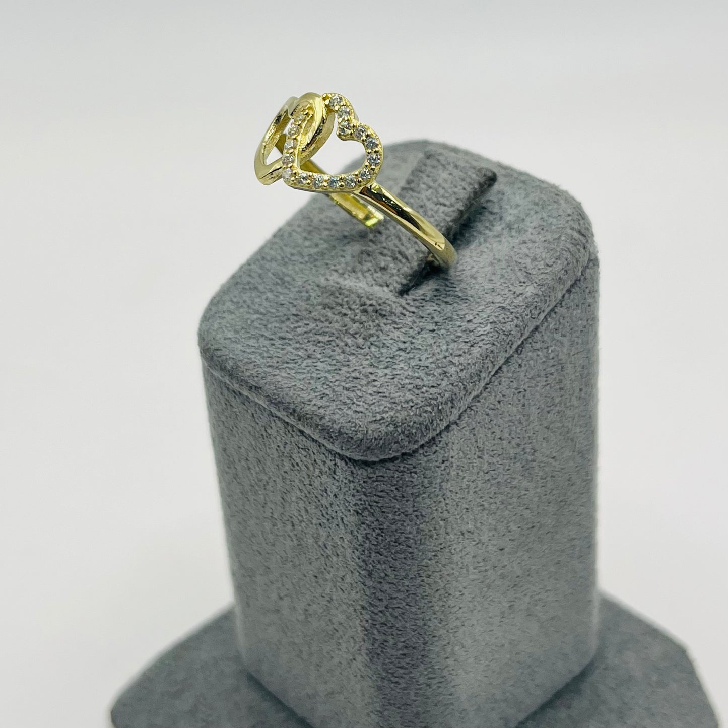 10k Gold Forever Twice Cz Heart Ring