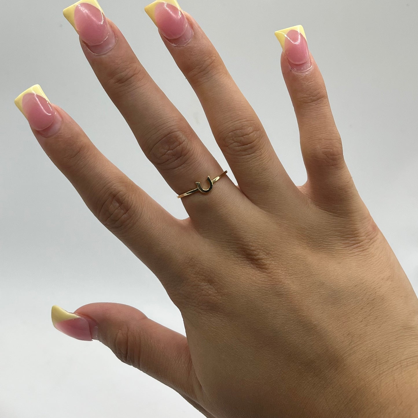 14k Gold Horse Shoe Dainty Ring