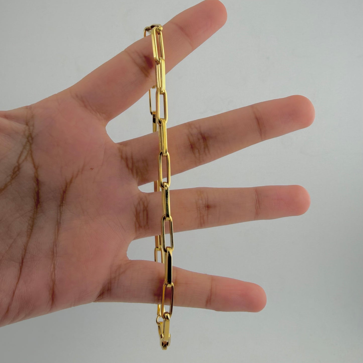 10k Gold 4mm Paperclip Anklet