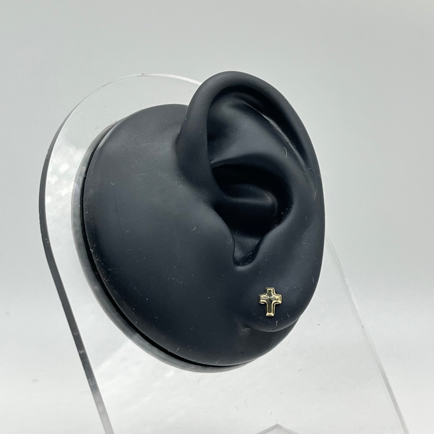 14k Gold Dc Cross Baby Earrings
