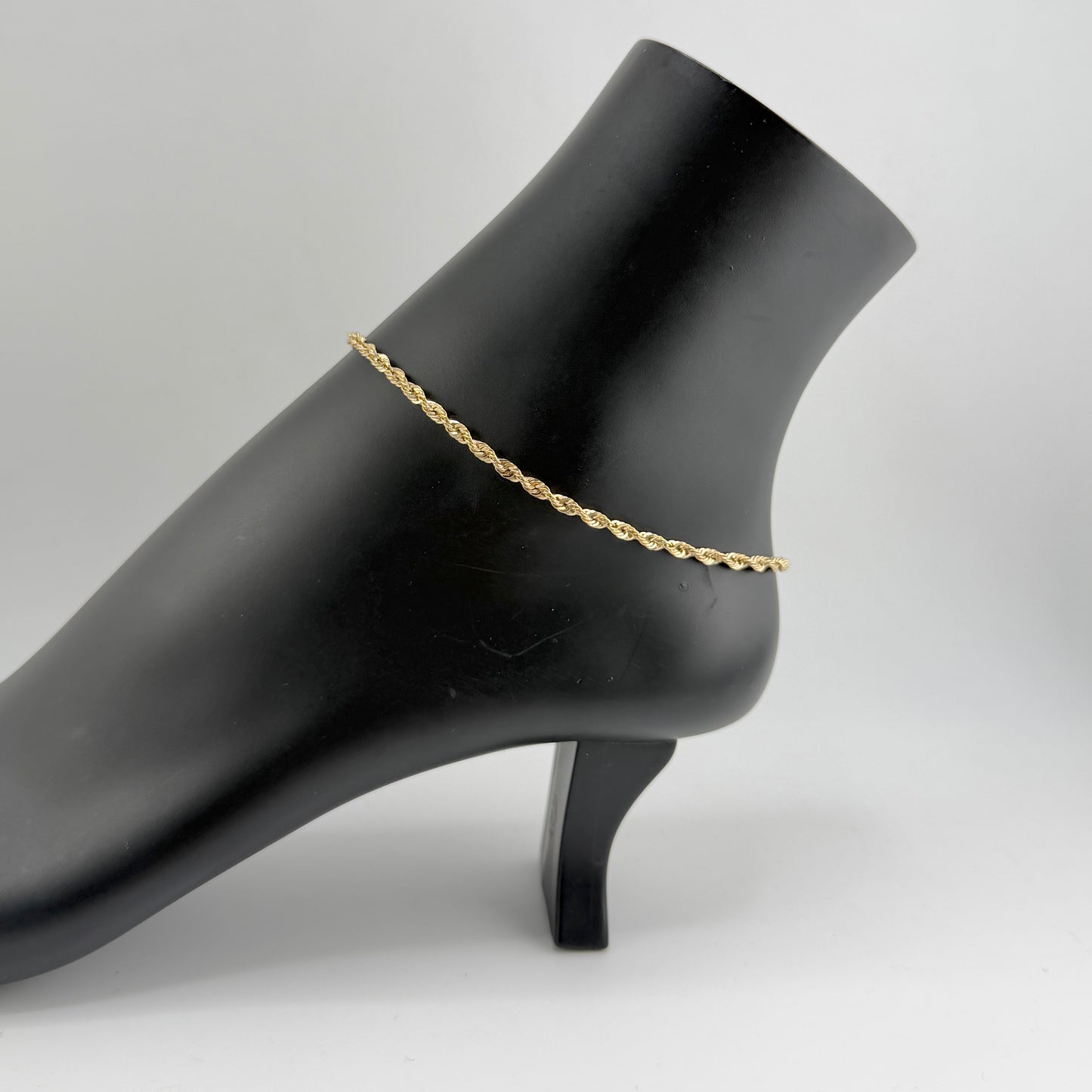 10k Gold 2.8mm Rope Anklet