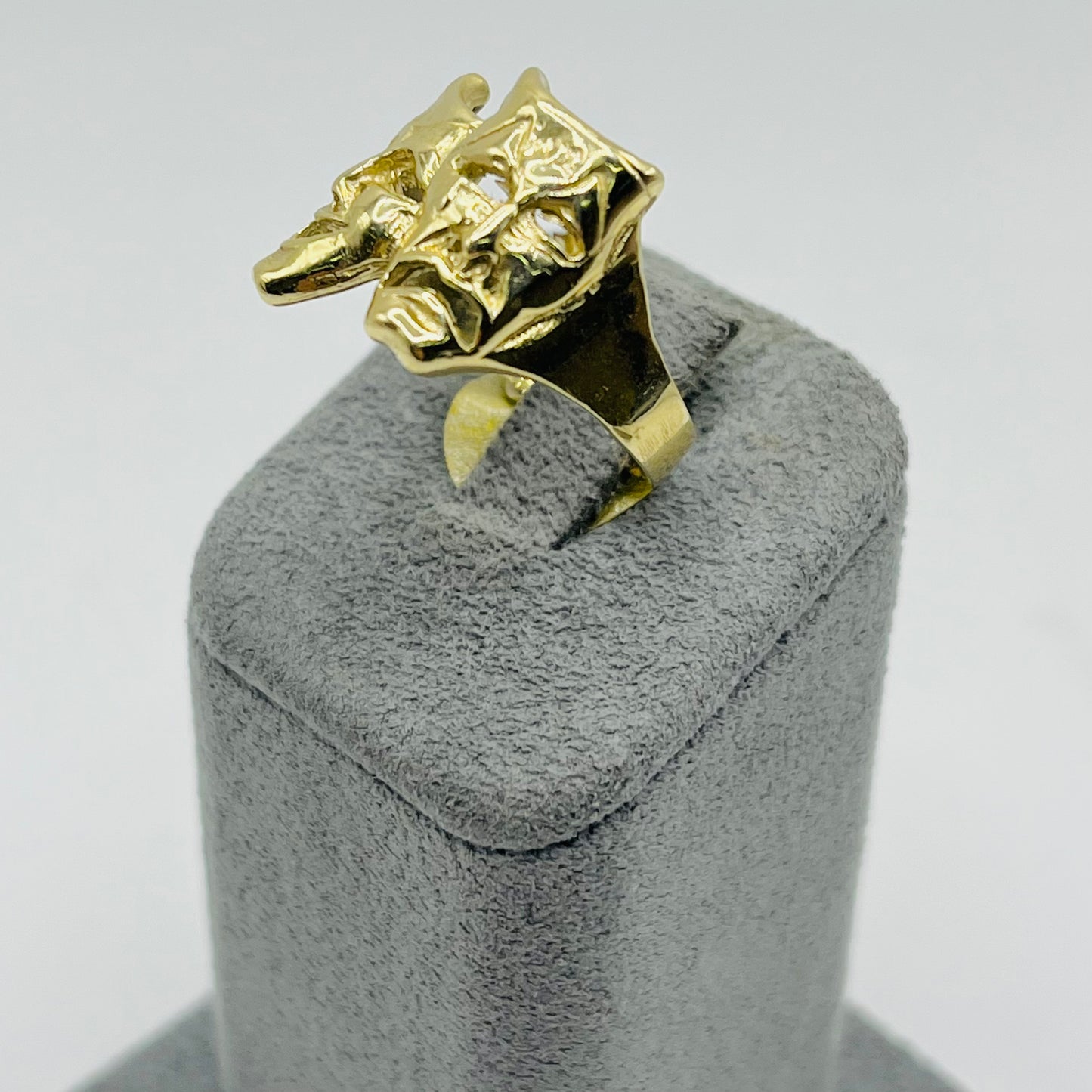 10K Gold Smile Now Cry Later Ring (L)