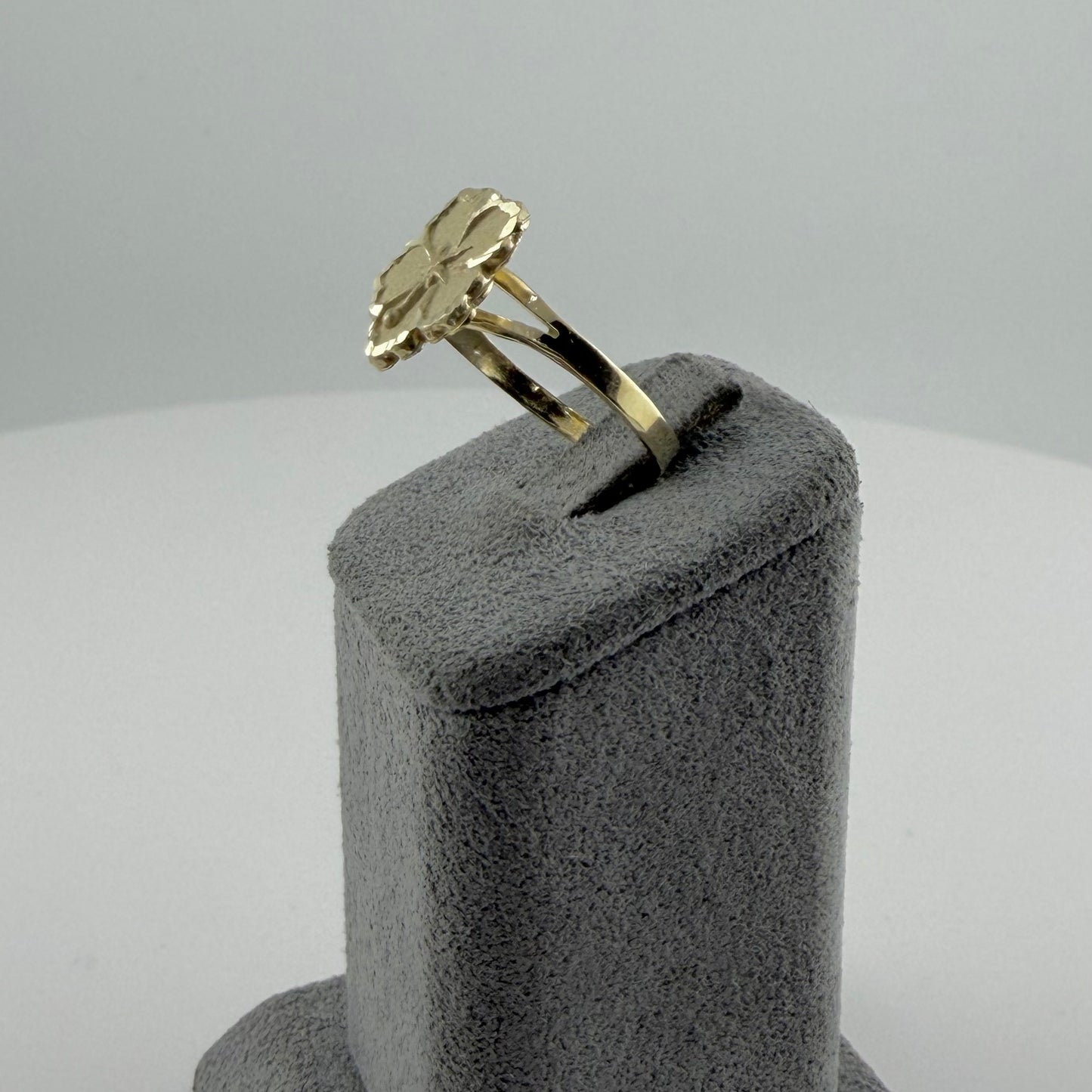 10k Gold Matte Plumeria Ring