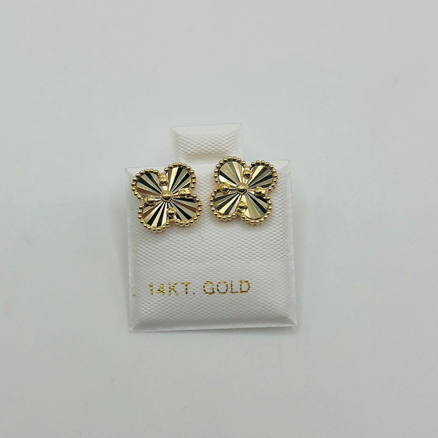 14k Gold Fancy Clover Earrings
