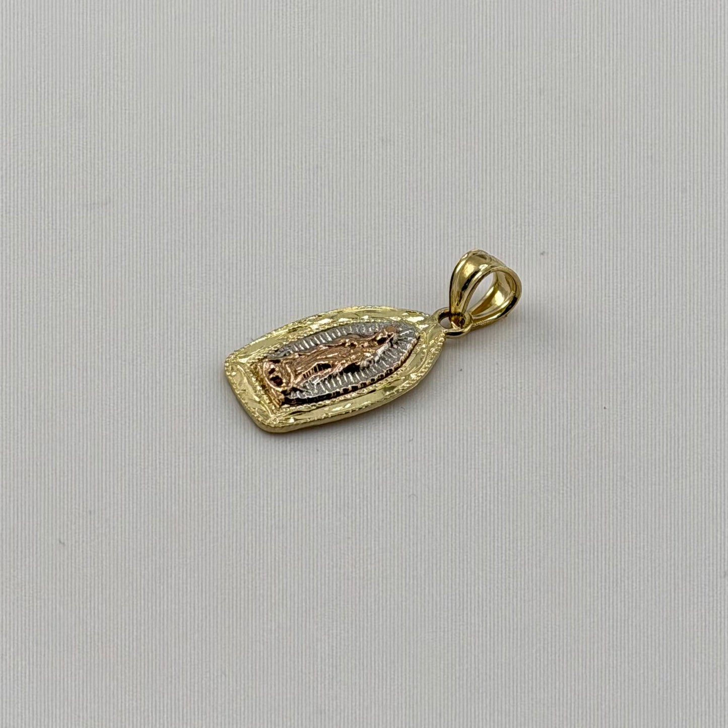 10k Gold Ave Maria Tri -Color Charm