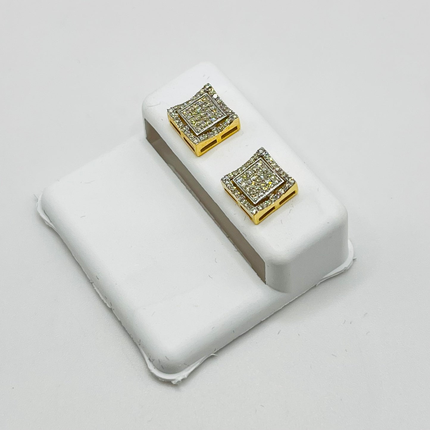 10k Gold Diamond Double Lined Earrings (m)
