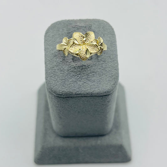 14K Gold Hibiscus Ring