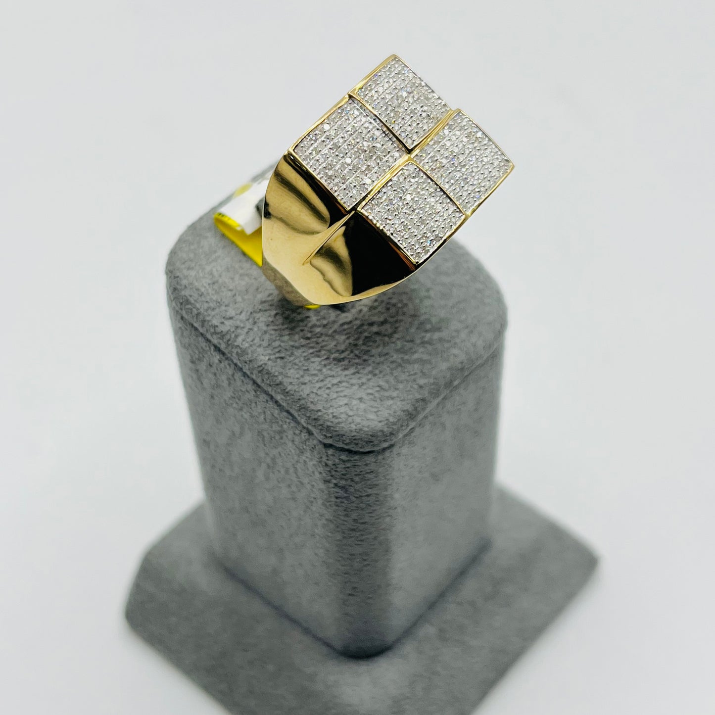 10k Gold Natural Diamond Stacked Cubes Ring