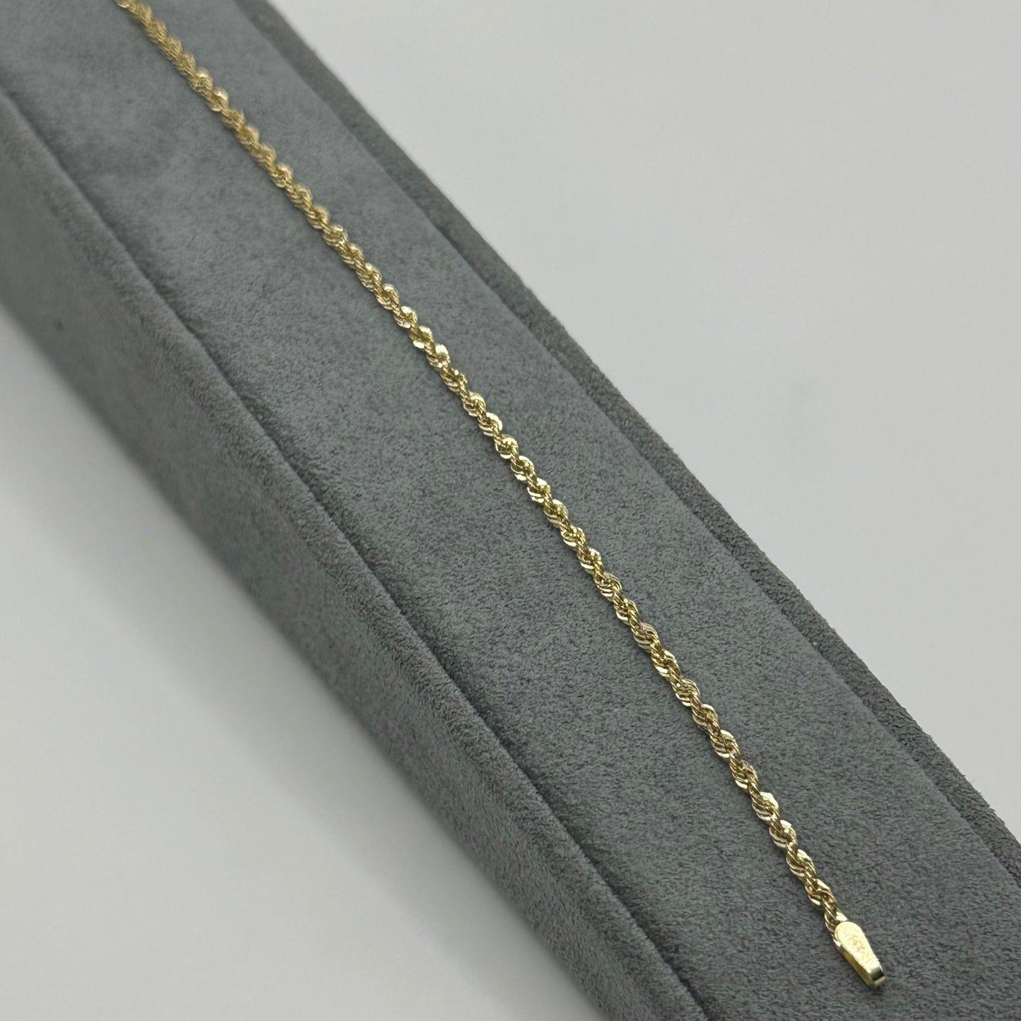 14k Gold 2mm Hollow Rope Bracelet