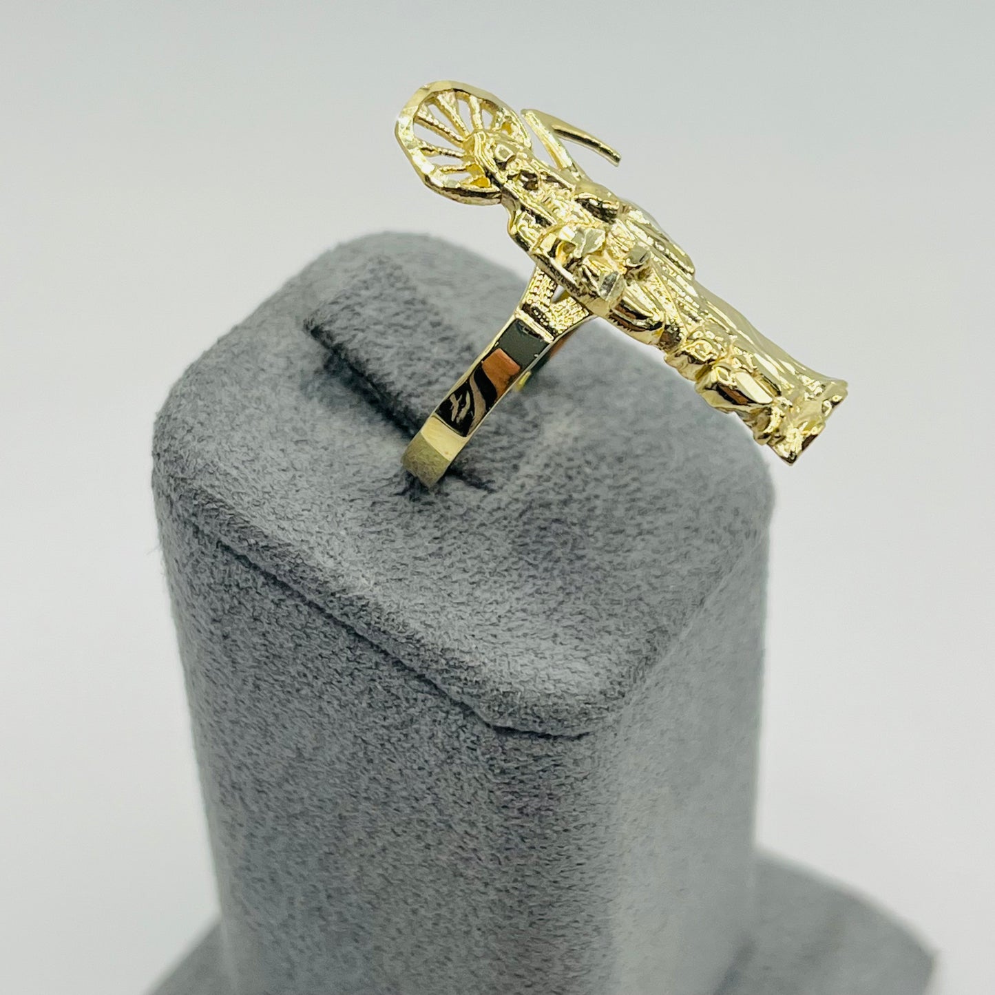 10k Gold Santa Muerte Ring
