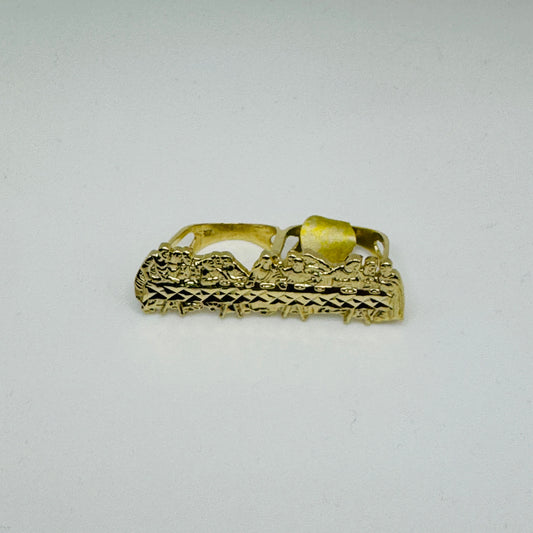 10K Gold Two Finger Last Supper Ring
