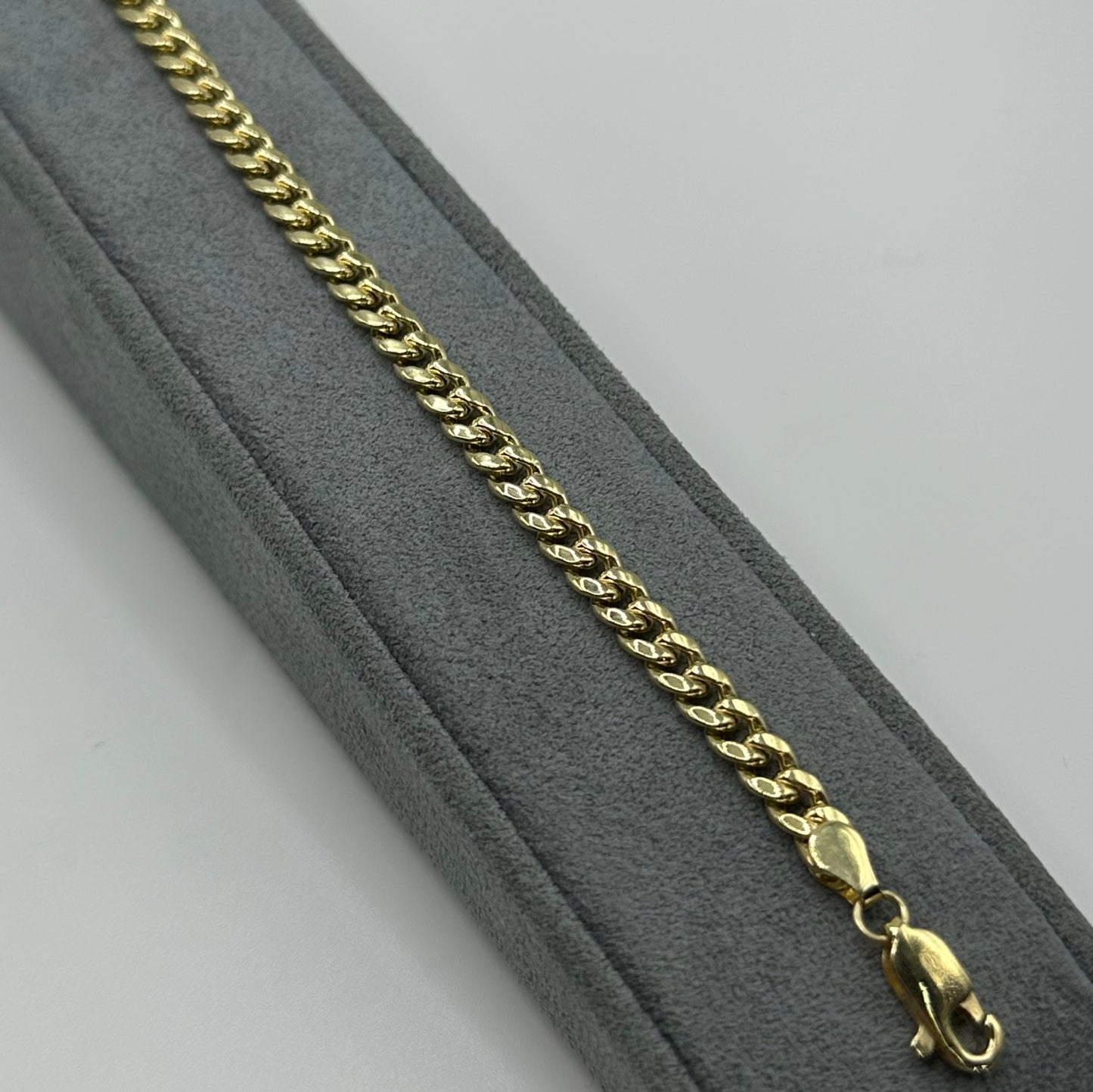 14k Gold 4.5mm Hollow Miami Cuban Bracelet