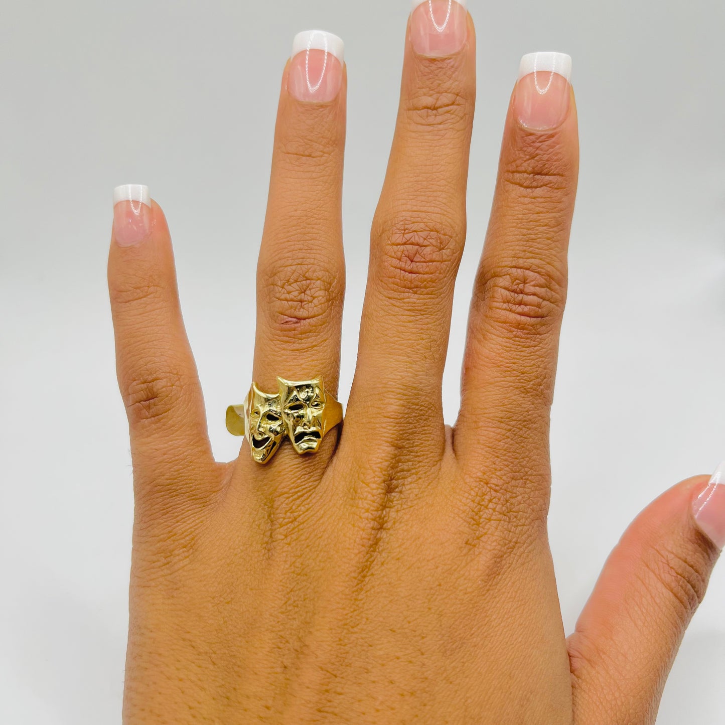 10K Gold Smile Now Cry Later Ring (L)
