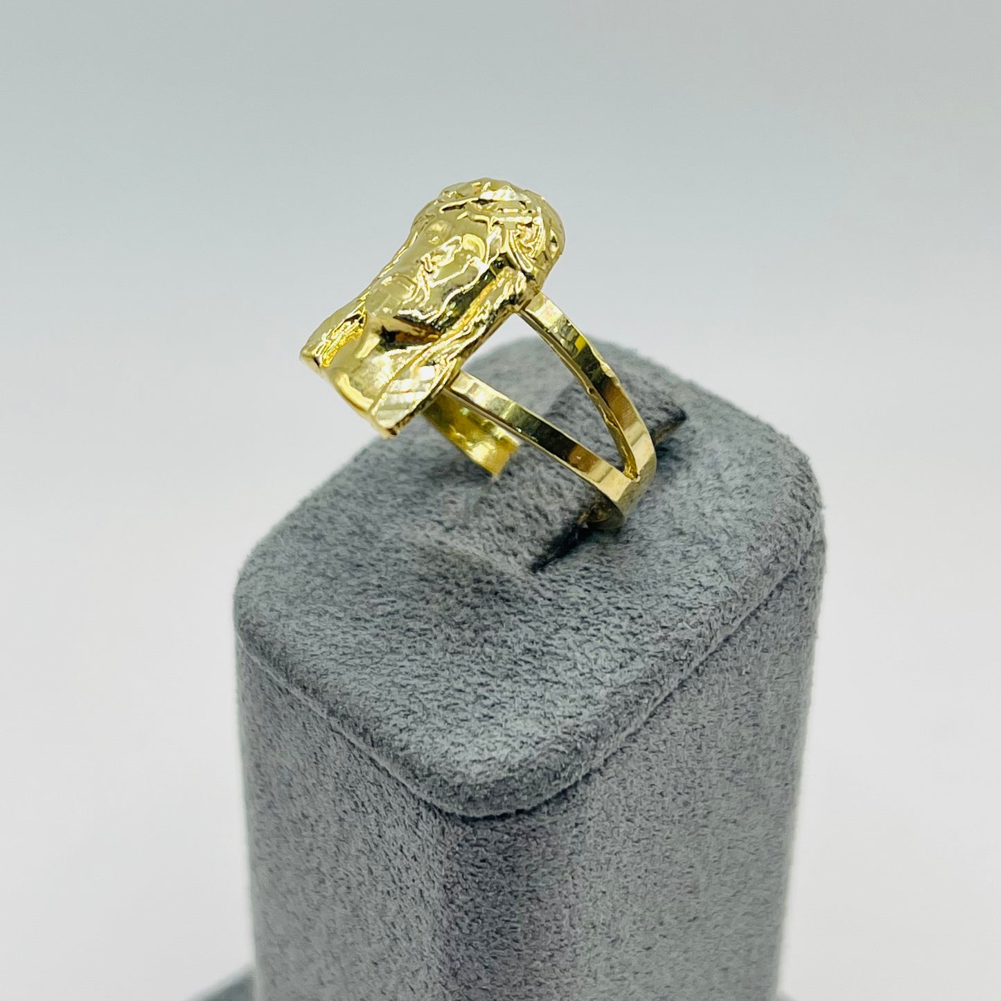 10k Gold Jesus Face Ring