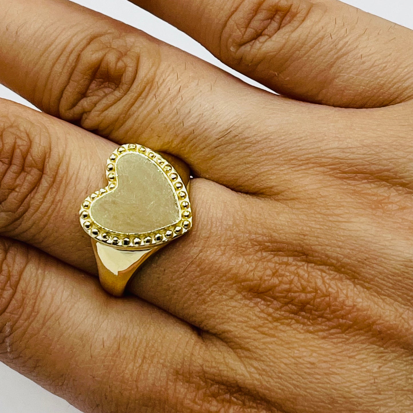 10K Gold Bordered Heart Ring