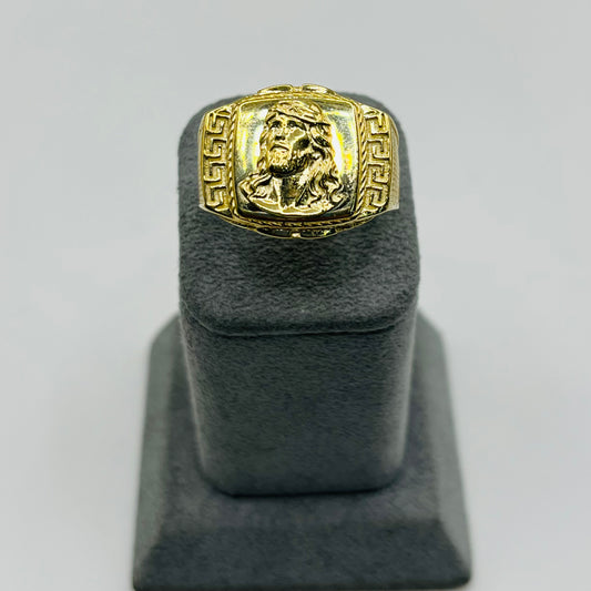 10k Gold Jesus Face Roma Ring