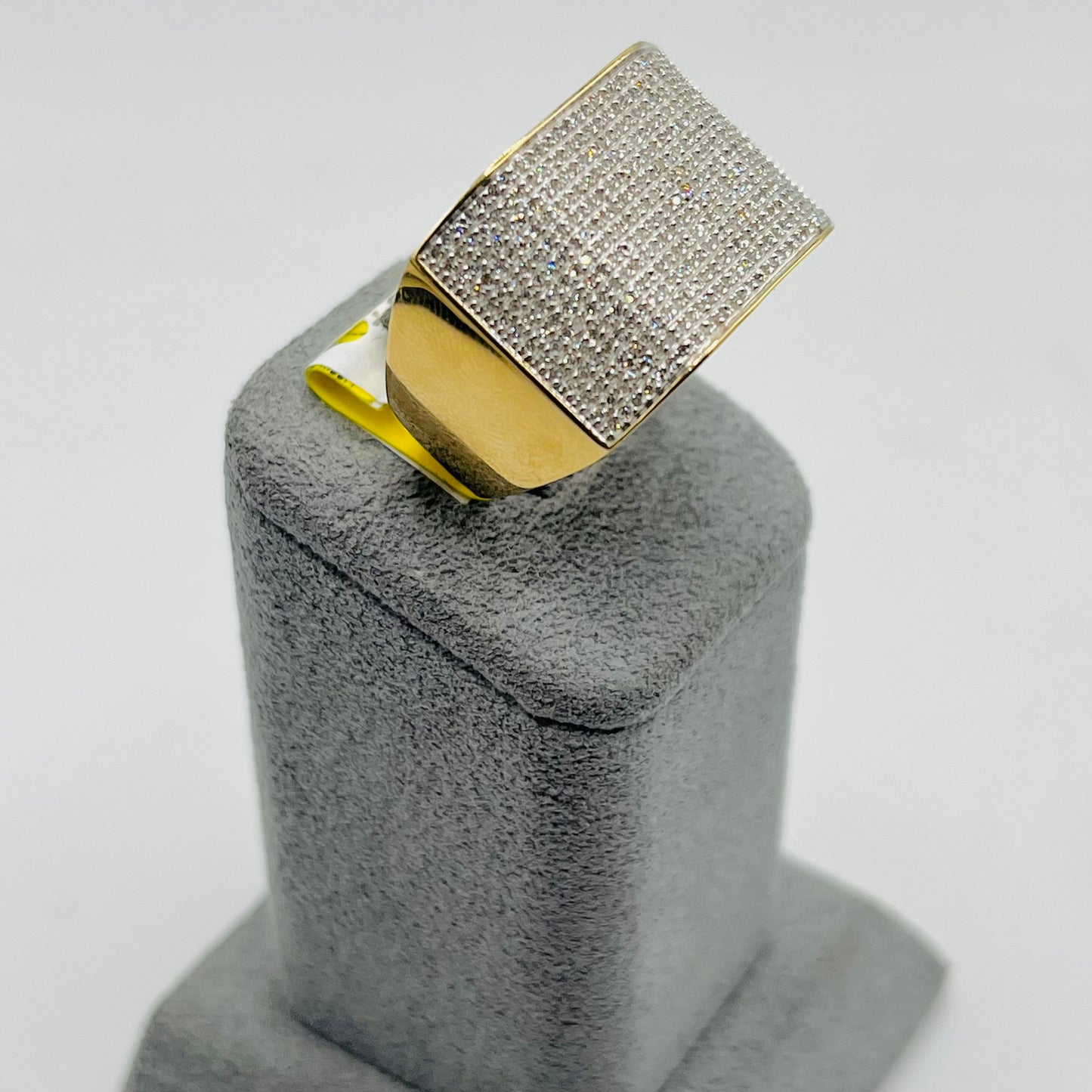 10k Gold Natural Diamond Pave Platform Ring