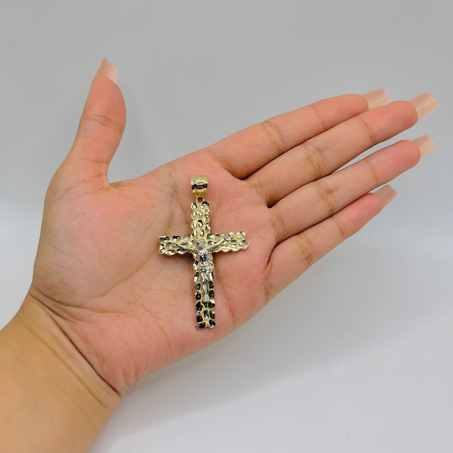 10k Gold Two- tone Sancta Nugget Pendant