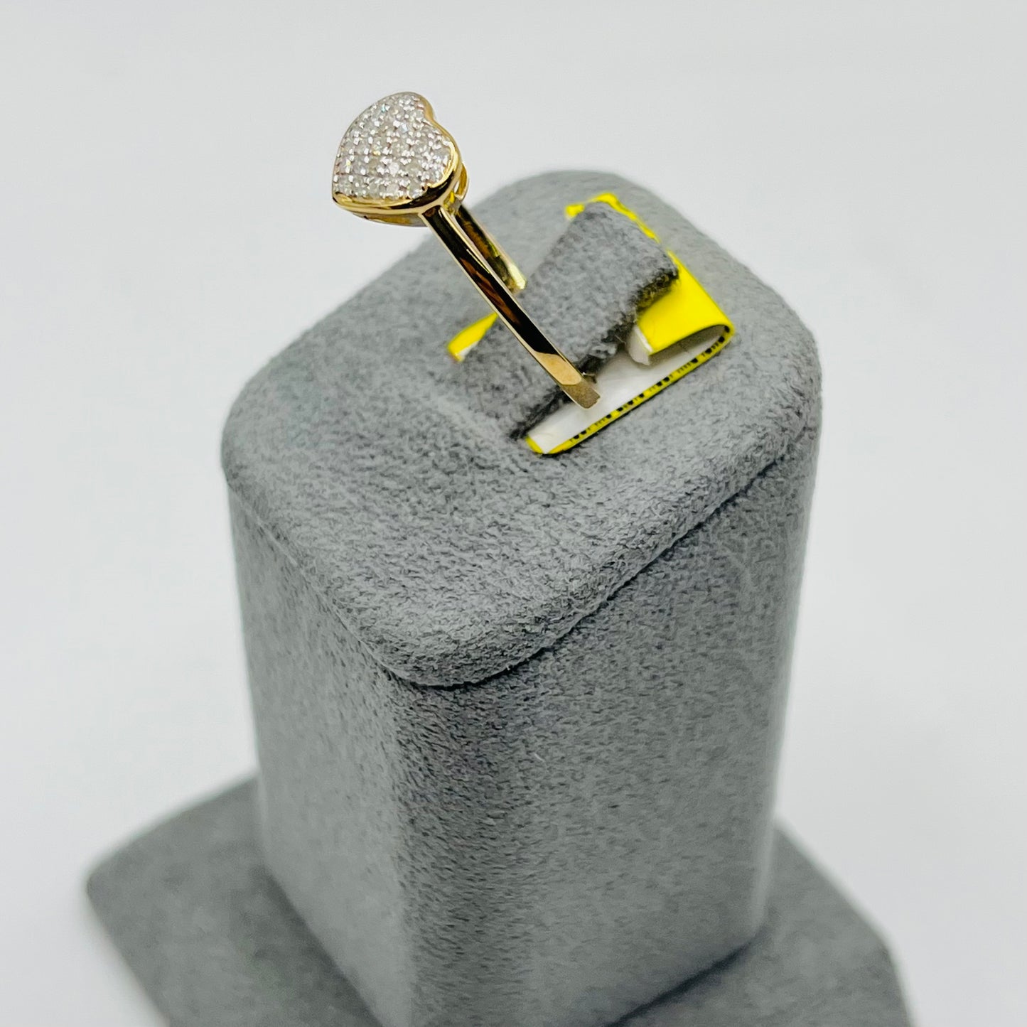 10k Gold Natural Diamond Domed Heart Ring