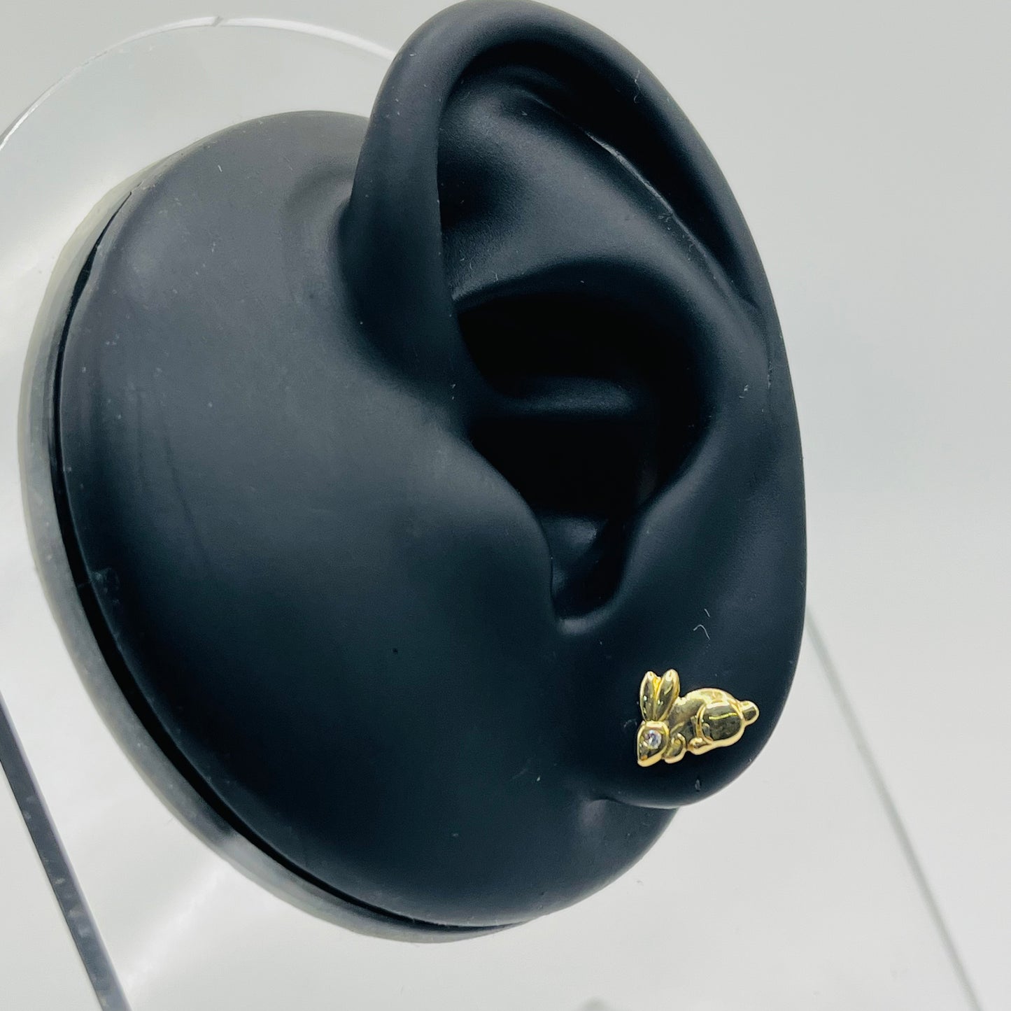 14k Gold Bunny Screwback Earrings