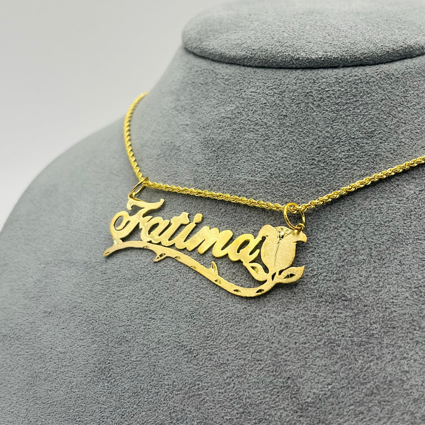 10K Gold Bed of Roses Custom Nameplate