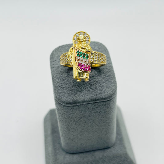 10k Gold Cz San Judas de Color Ring