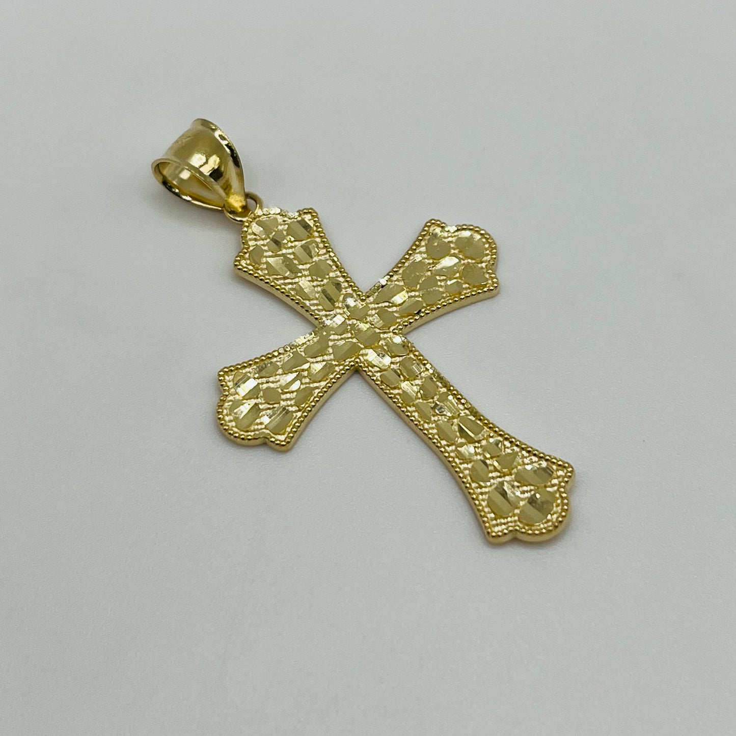 10k Gold Sol Nugget Cross Pendant (M)